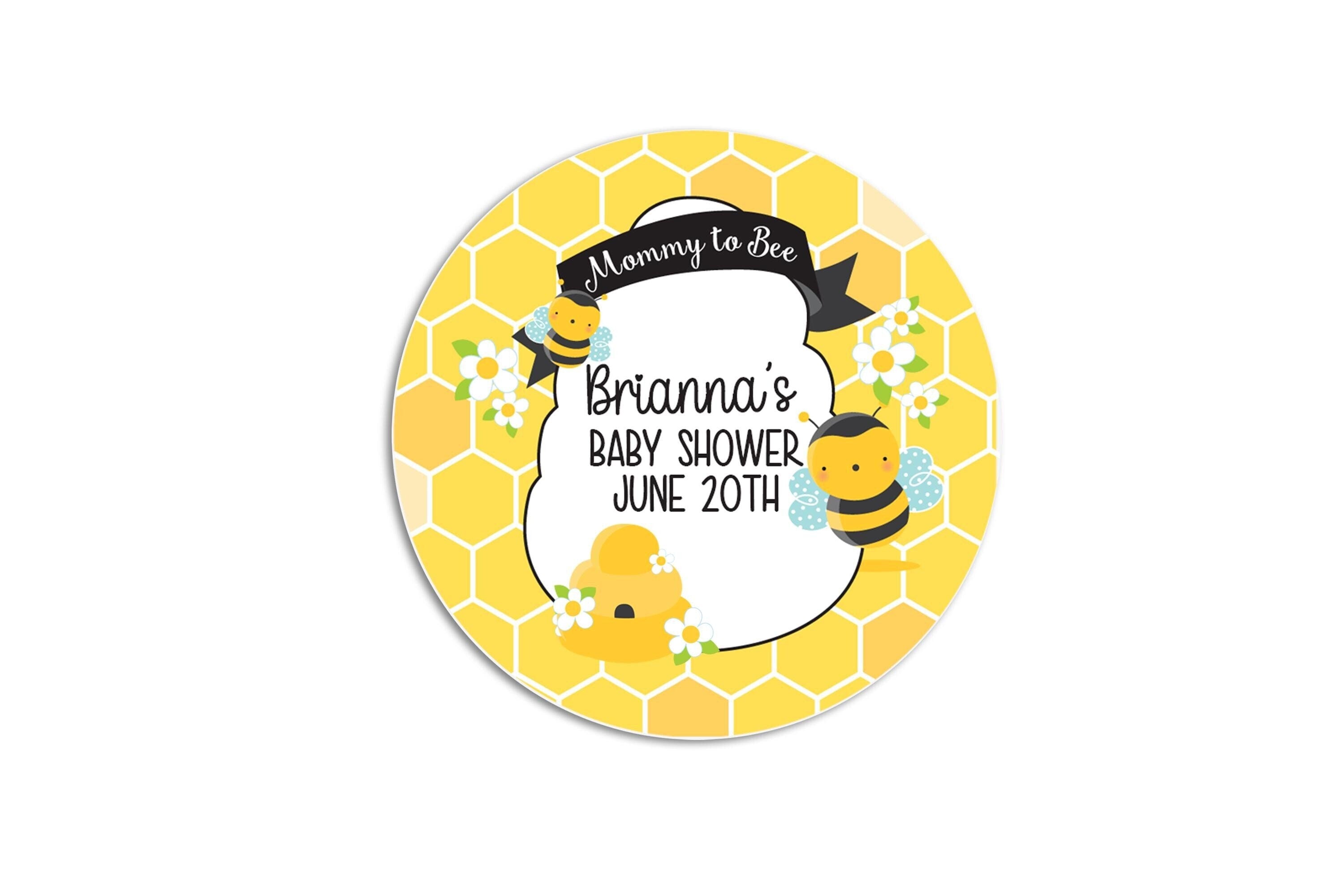 Mommy To Bee Baby Shower Sticker: Personalized Baby Sprinkle Favor