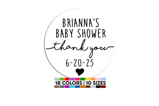 Thank You Stickers Baby Shower Favors Regular and Cursive, Thank You For Celebrating Baby Shower Stickers, Round Stickers for Favors, Round Candy Labels