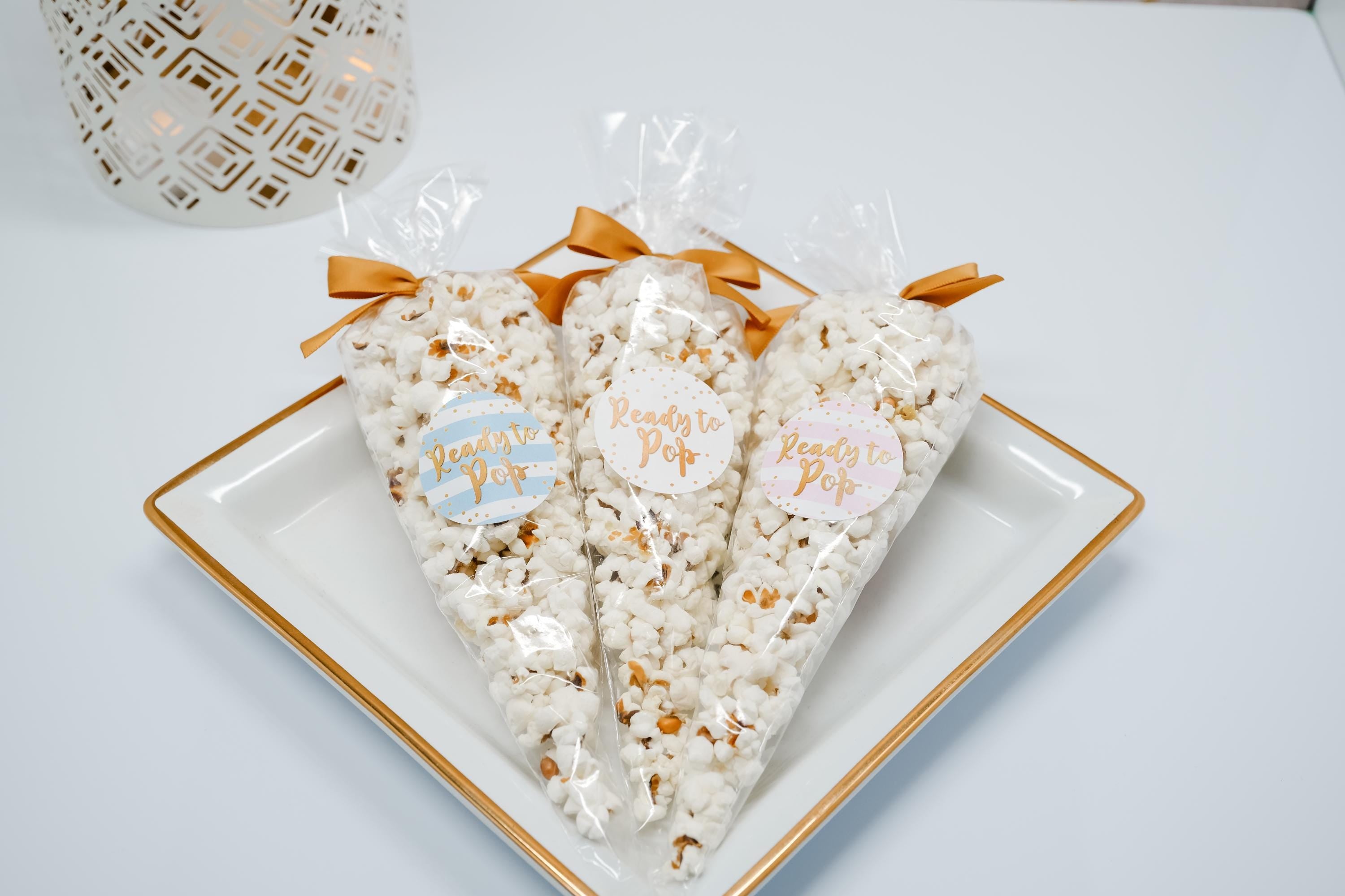 Ready To Pop Popcorn Stickers for Baby Shower, Thank You Stickers Baby Shower Favors, About To Pop Party, Gold Round Stickers for Favor