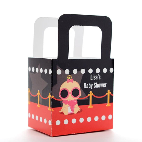 Baby Shower Favor Boxes - A Star Is Born Hollywood - Personalized Custom Party Treat Container Gift Bags - Set Of 10