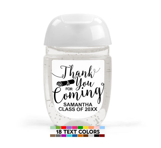 30 Personalized Labels | Hand Sanitizer Sticker | Modern Sanitizer Sticker | Graduation Stickers | Thank You For Coming Shower Party Favor