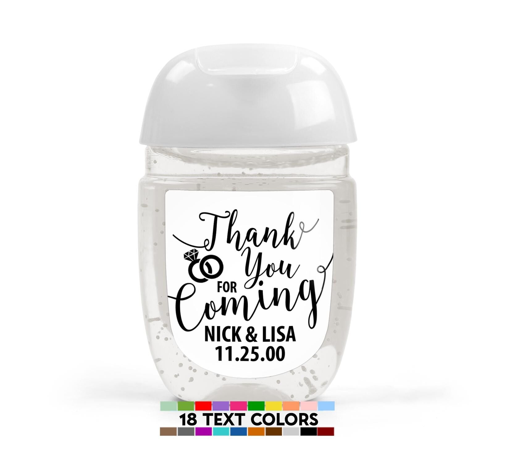 Wedding Favor Hand Sanitizer, Trendy personalized Shower Favor, Bridal Shower hand Sanitizer Sticker, Thank You For Coming Shower Favors