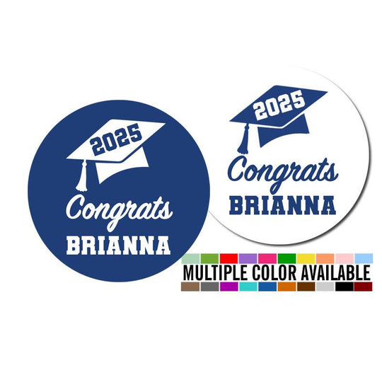 Congrats to the Grad , Class of 2025 Graduation Stickers , Personalized Graduation Party Favor Round Labels , Grad Envelope Seals