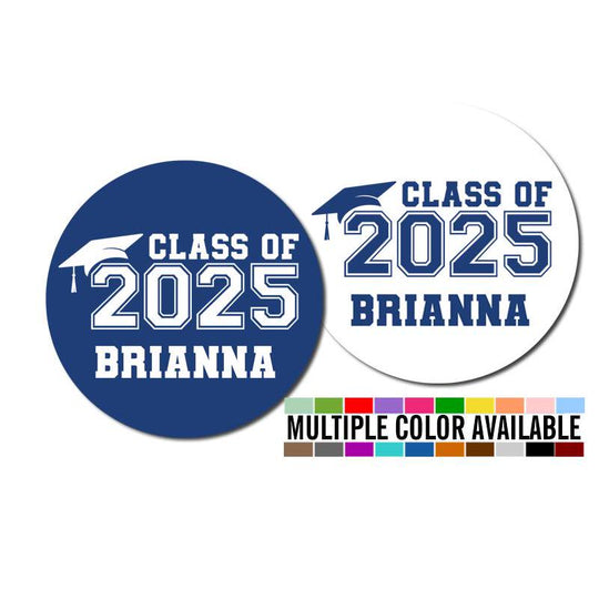 Graduation Cap Stickers Personalized, Class of 2025 Custom Graduation Party Favor Labels, Senior Grad Gift, Thank You Graduation Sticker
