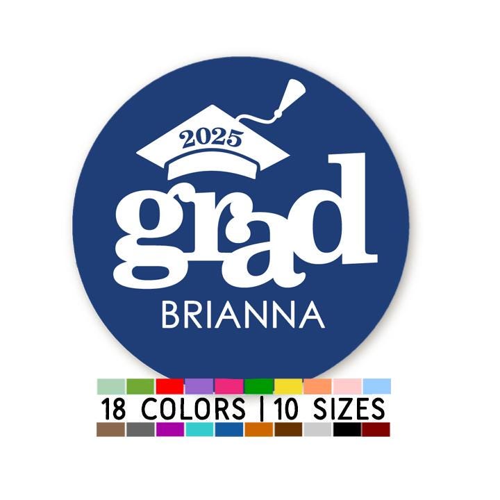 Class of 2025 Personalized Graduation Stickers, Graduation Party Thank You Stickers, Grad Thank You Stickers Cap Diploma, Senior Graduate