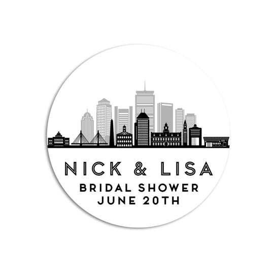 Chicago Skyline Bridal Shower Stickers, Welcome Bag Thank You Stickers, Wedding Favor Sticker Labels, Personalized Bachelorette Favors