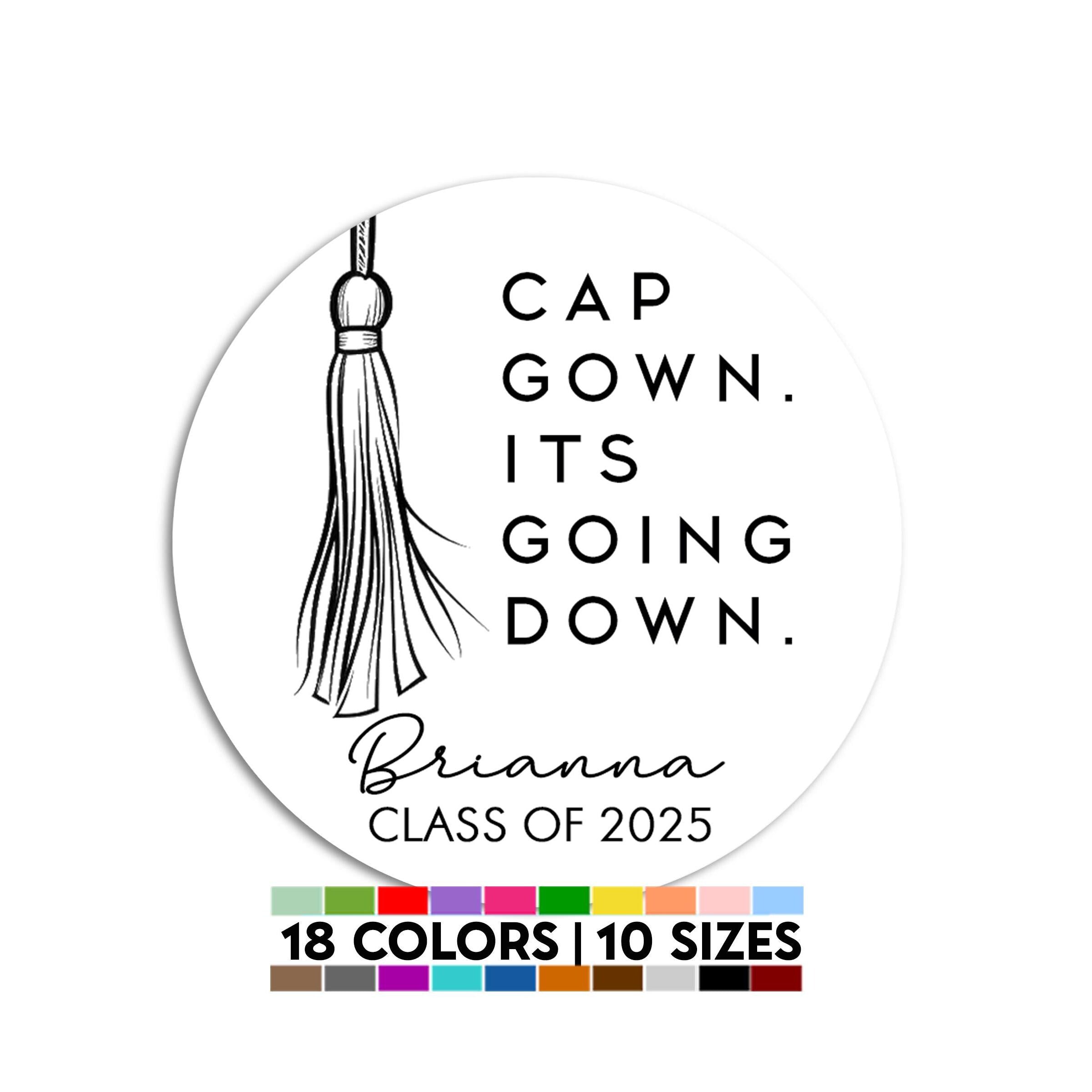 Graduate Stickers, Cap Gown Its Going Down, Graduation Party Thank You Stickers, Grad Thank You Stickers with Cap, Graduation Class of 2025
