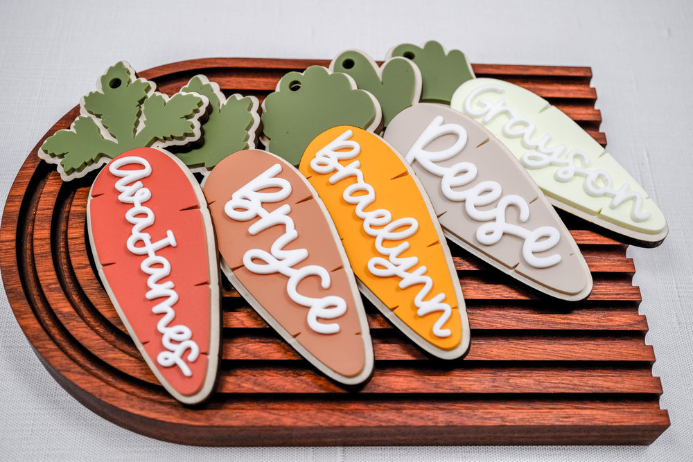 Carrot Easter Basket Tag, Easter Bunny Tag, Custom Name Easter Tag, Personalized Easter Basket Tag, Spring Decor, Custom Easter Bunny Tag