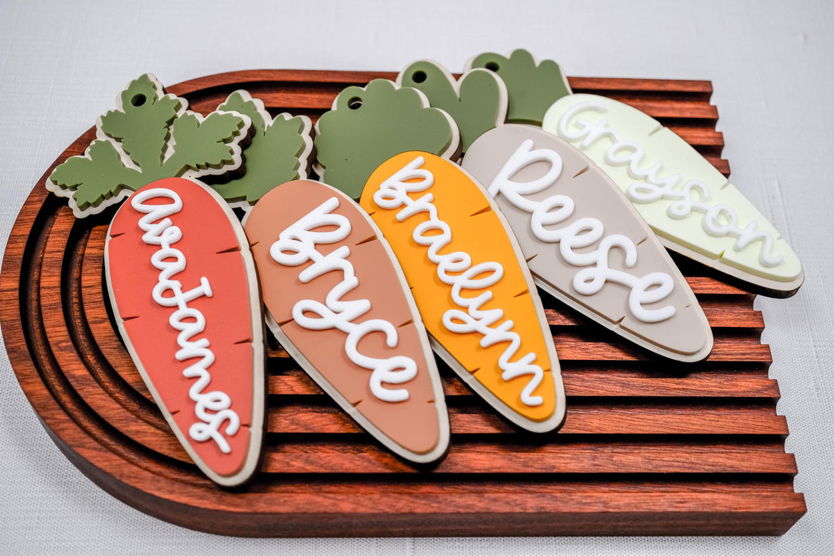 Carrot Easter Basket Tag, Easter Bunny Tag, Custom Name Easter Tag, Personalized Easter Basket Tag, Spring Decor, Custom Easter Bunny Tag