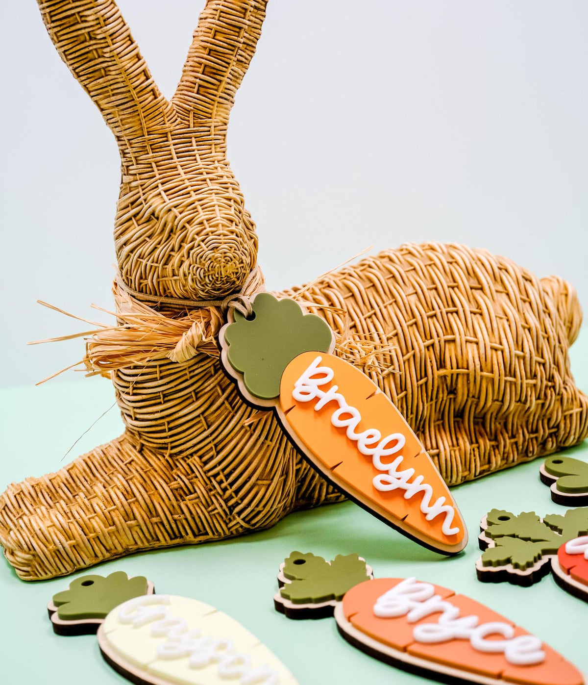 Carrot Easter Basket Tag, Easter Bunny Tag, Custom Name Easter Tag, Personalized Easter Basket Tag, Spring Decor, Custom Easter Bunny Tag