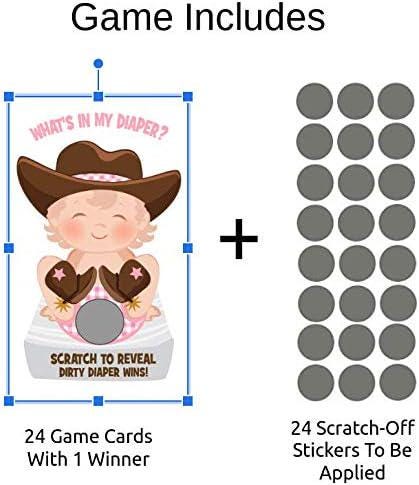 What's In My Diaper® Scratch Off, Cowgirl Baby Shower Scratch Off Game, Fun Baby Shower Game Card Ideas, Dirty Diaper Game