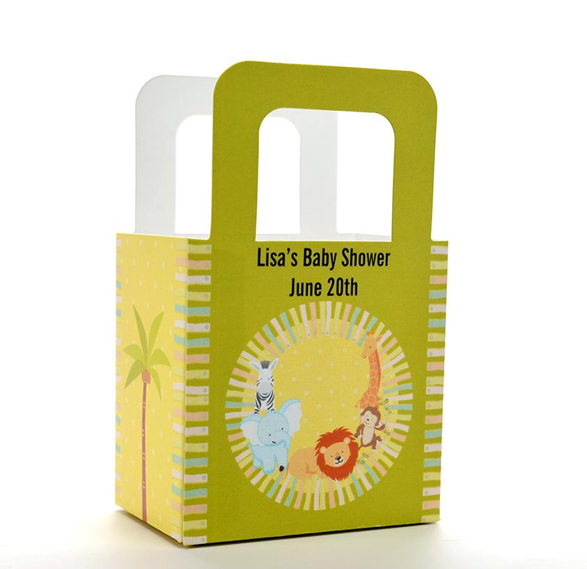 Baby Shower Favor Boxes - Jungle Safari Party - Personalized Custom Party Treat Container Gift Bags - Set Of 10