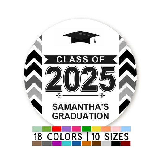 Personalized Graduation Stickers, Custom Graduation Party Favor Round Label, Grad Envelope Seal, Thank You Graduation Sticker, Class of 2025