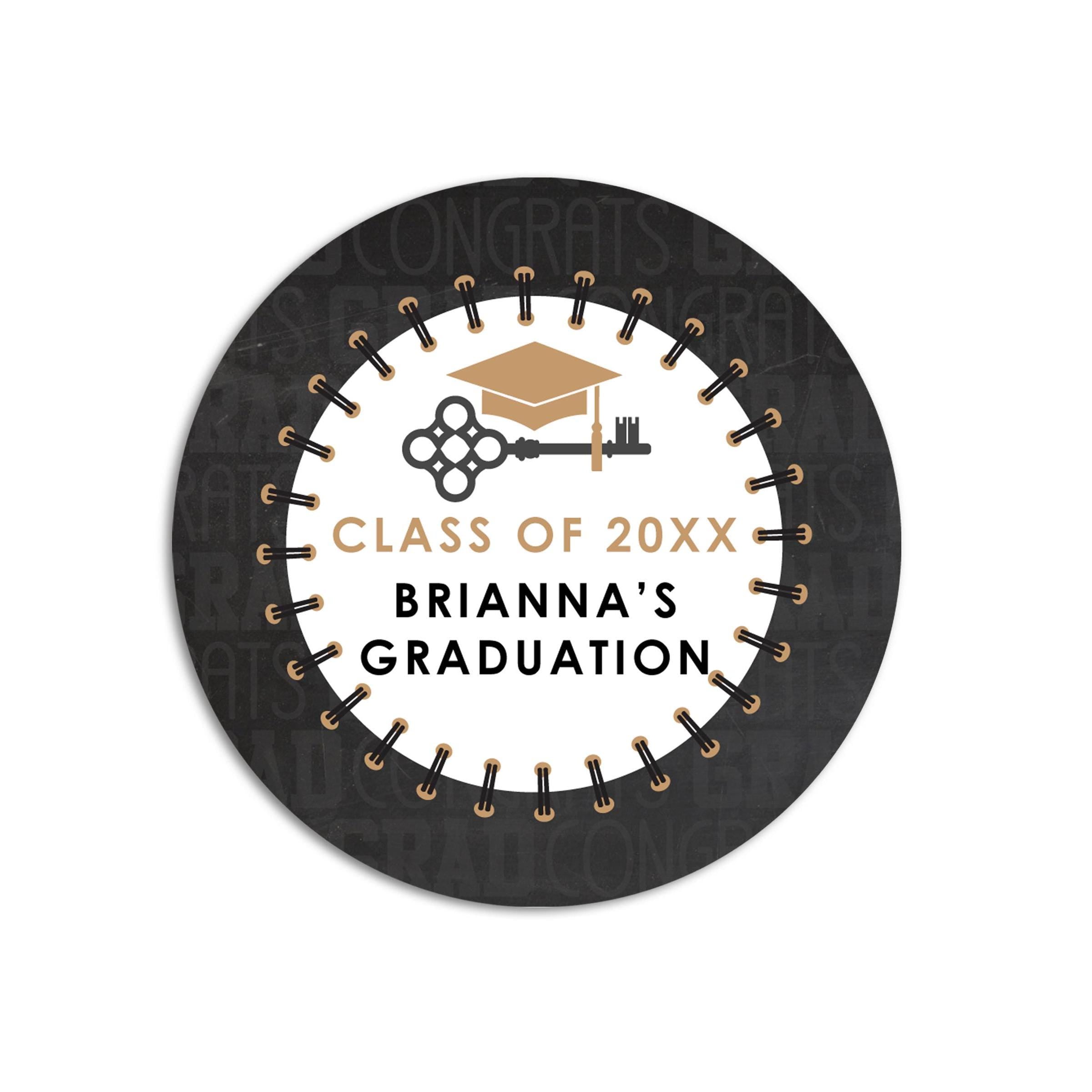 Grad Keys To Success Graduation Party Stickers, Grad Thank You Stickers with Cap, Graduation Class of 2025, Grad Party Favor Labels