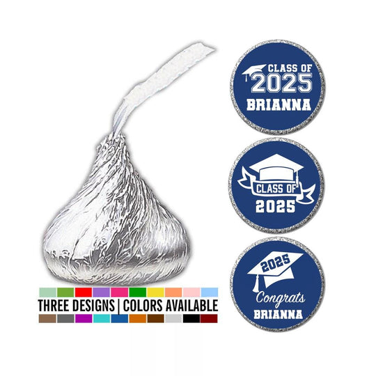 Class of 2025 Graduation Stickers for Candy or Kisses, Personalized Graduation Party Favors, Graduate Envelope Seals, Grad Decor - 108ct