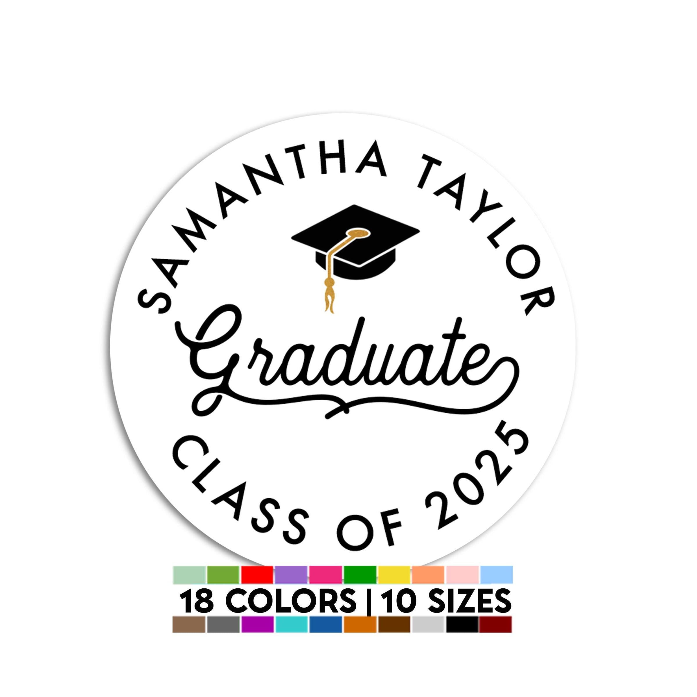 Graduate Stickers, Graduation Party Thank You Stickers, Grad Thank You Stickers with Cap, Graduation Class of 2025