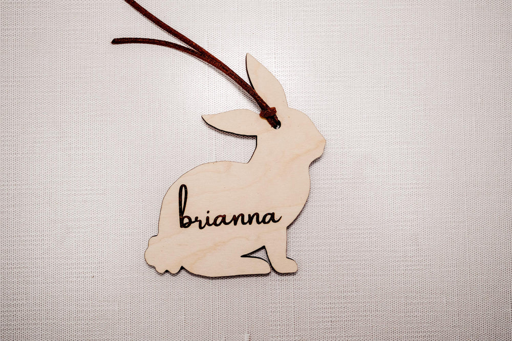 Easter Basket Tags, Easter Basket Bunny Tag, Custom Easter Basket Tag, Floral Egg Shape Tag, Floral Wooden Easter Spring Decor