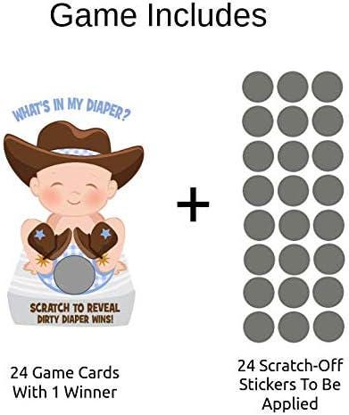 What's In My Diaper® Scratch Off, Cowboy Baby Shower Scratch Off Game, Fun Baby Shower Game Card Ideas, Dirty Diaper Game