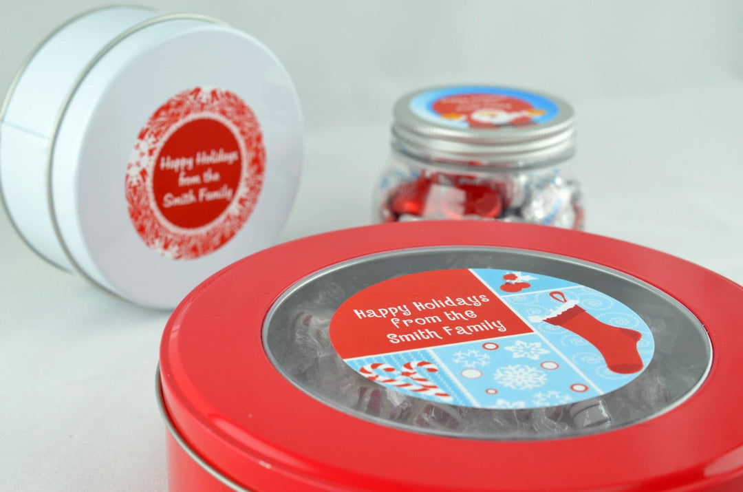 Christmas Hot Cocoa Trio - Personalized Christmas Personalized Chocolate Kiss Stickers - Party Chocolate Favor Labels - 108 stickers