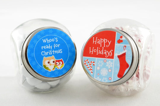 Christmas Hot Cocoa Trio - Personalized Christmas Personalized Chocolate Kiss Stickers - Party Chocolate Favor Labels - 108 stickers