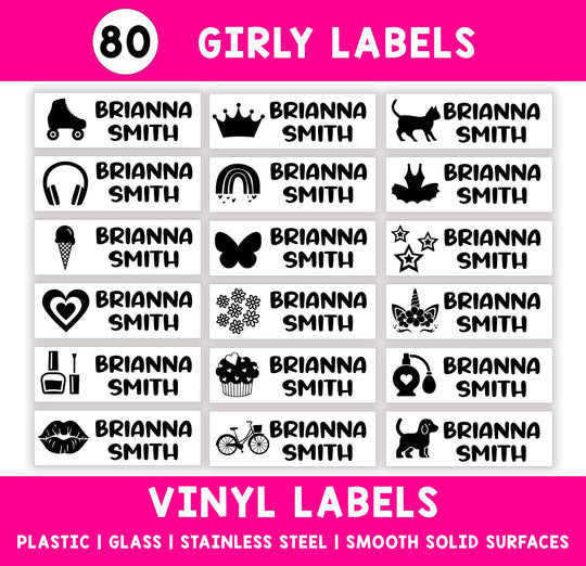 PreSchool Supply Labels, This Belongs to Teacher Stickers, Girl Icon Name Sticker, Back to School Labels, Personalized Book Labels