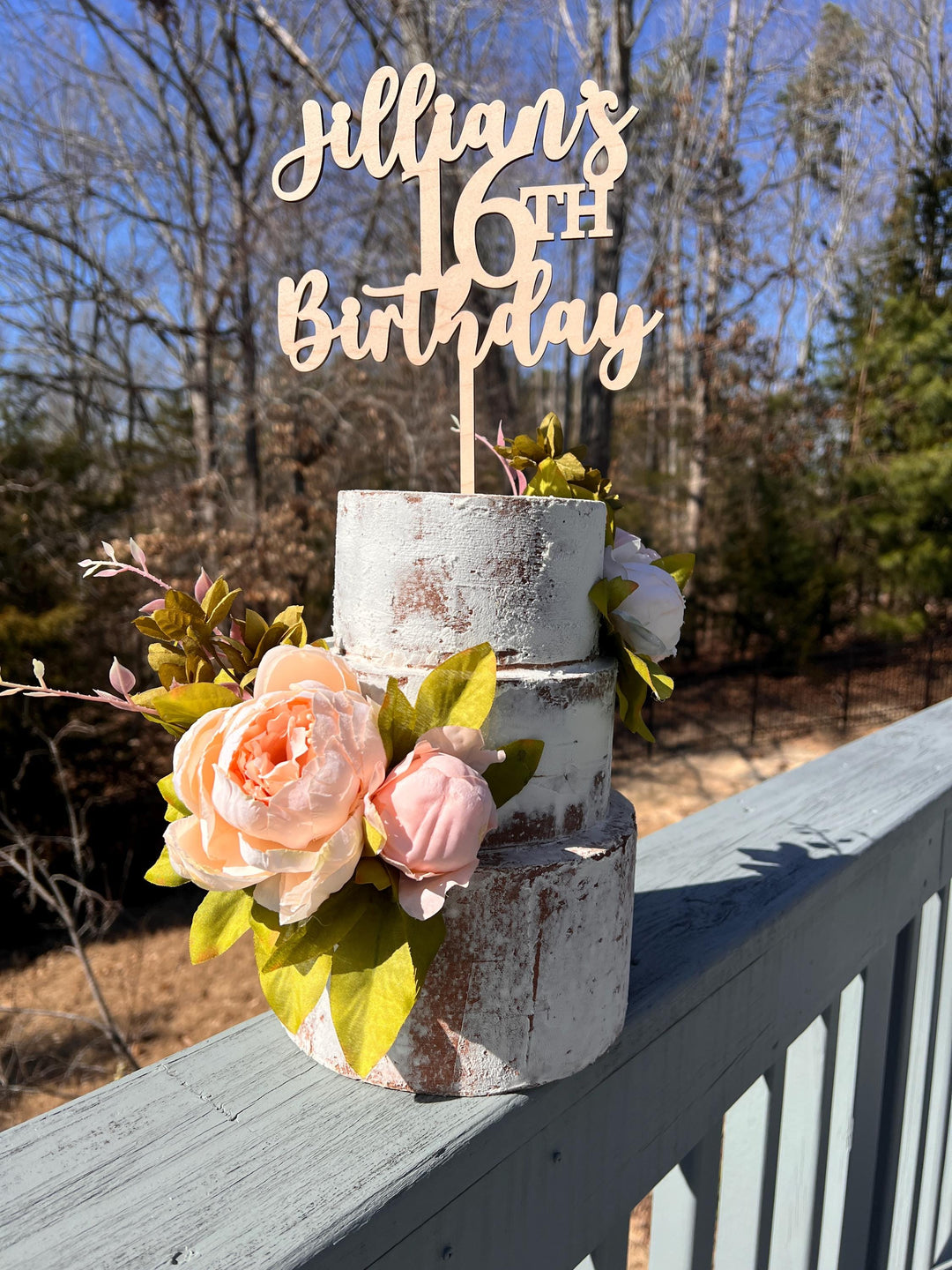 Sweet 16 Cake Topper, Wood Sweet Birthday Cake Topper, Sweet Age Birthday Party Cake Topper, Sweet 16 Rustic Cake Topper