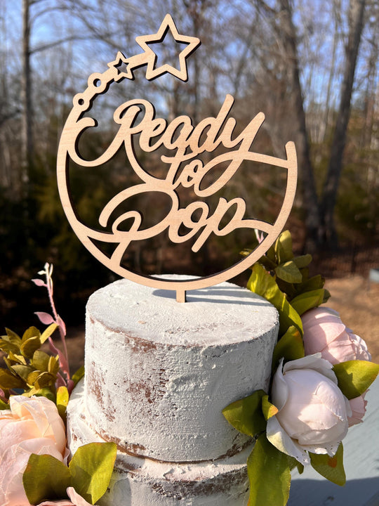 Ready To Pop Stars Baby Shower Cake Toppers | Baby Shower Cake Topper for Girl | Baby Shower Cake Topper for Boy | Maple Plywood Topper