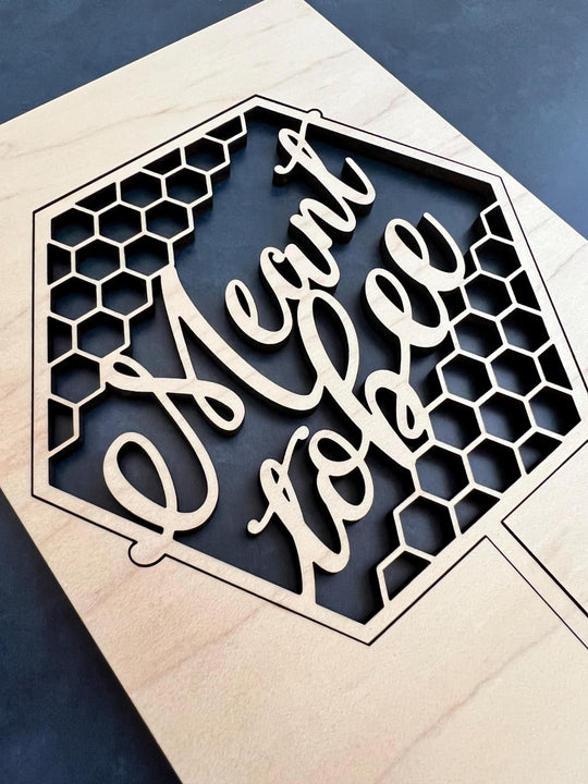 Meant to Bee Bridal Shower Cake Topper | Honeycomb Wedding Cake Decor | Bridal Shower Cake Decor | Meant to Be Wedding Decor | Maple Topper