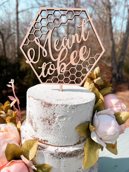 Meant to Bee Bridal Shower Cake Topper | Honeycomb Wedding Cake Decor | Bridal Shower Cake Decor | Meant to Be Wedding Decor | Maple Topper
