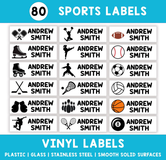 PreSchool Supply Labels, This Belongs to Teacher Stickers, Sports Icon Name Sticker, Back to School Labels, Personalized School Book Labels