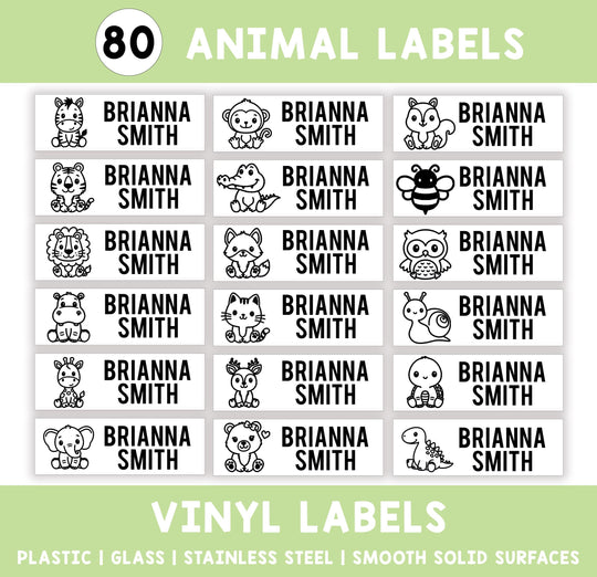 PreSchool Supply Labels, This Belongs to Teacher Stickers, Animal Icon Name Sticker, Back to School Labels, Personalized Book Labels