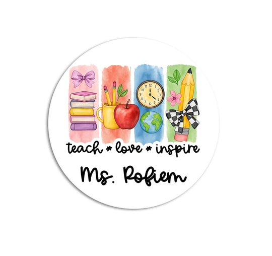 Teacher Book Labels | This Book Belongs to Stickers | Personalized Book Labels| From the Library of Stickers | Teach Love Inspire Sticker