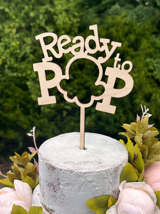 Ready To Pop Kernel Baby Shower Cake Toppers | Baby Shower Cake Topper for Girl | Baby Shower Cake Topper for Boy | Maple Plywood Topper