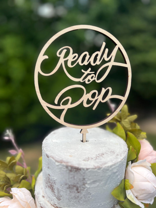Ready To Pop Circle Baby Shower Cake Toppers | Baby Shower Cake Topper for Girl | Baby Shower Cake Topper for Boy | Maple Plywood Topper