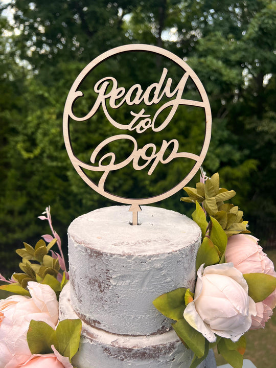 Ready To Pop Circle Baby Shower Cake Toppers | Baby Shower Cake Topper for Girl | Baby Shower Cake Topper for Boy | Maple Plywood Topper