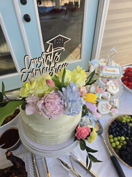 Personalized Cake Topper Graduation, Graduation Cake Topper, Congrats Grad Cake Topper, Class of 2025 Name Topper, Graduation Party Decor