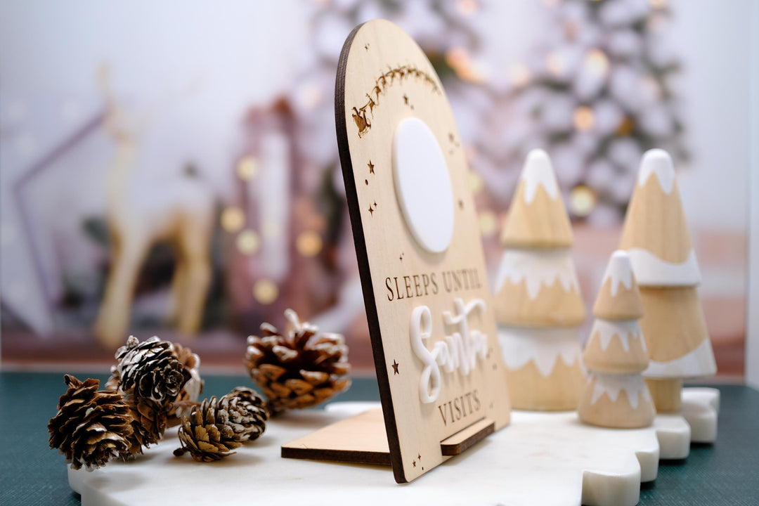 Sleeps Until Christmas Sign, Christmas Countdown Ornament, Santa Countdown Ornament, Kids Christmas Ornament, Dry Erase Interactive Ornament