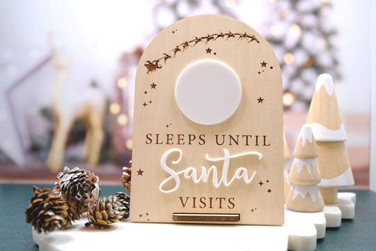 Sleeps Until Christmas Sign, Christmas Countdown Ornament, Santa Countdown Ornament, Kids Christmas Ornament, Dry Erase Interactive Ornament