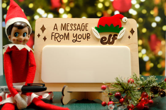 Message from your Elf Sign, Elf Message Board, Dry Erase Board Reusable Elf Prop, Christmas Decor, Mini Elf Dry Erase Board, Elf Kit Idea