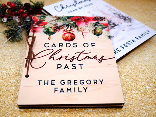Christmas Card 3 Keeper, Cards of Christmas Past, Personalized Christmas Card Holder, Card Display Storage, Card Album, Christmas Card Storage