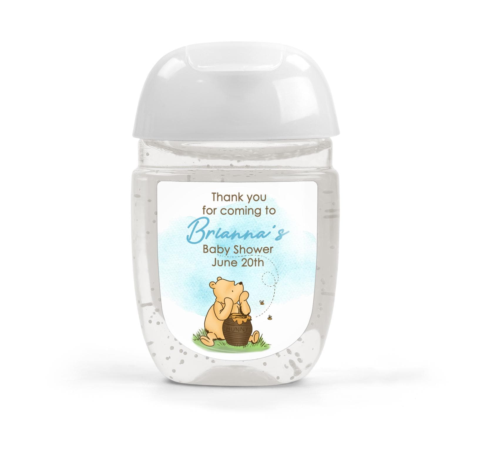 Winnie-The-Pooh Hand Sanitizer | Thank You for Coming Labels | Baby Shower Labels | Birthday Honey Favors | Classic Winnie-The-Pooh stickers