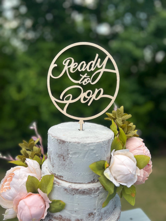Ready To Pop Circle Baby Shower Cake Toppers | Baby Shower Cake Topper for Girl | Baby Shower Cake Topper for Boy | Maple Plywood Topper