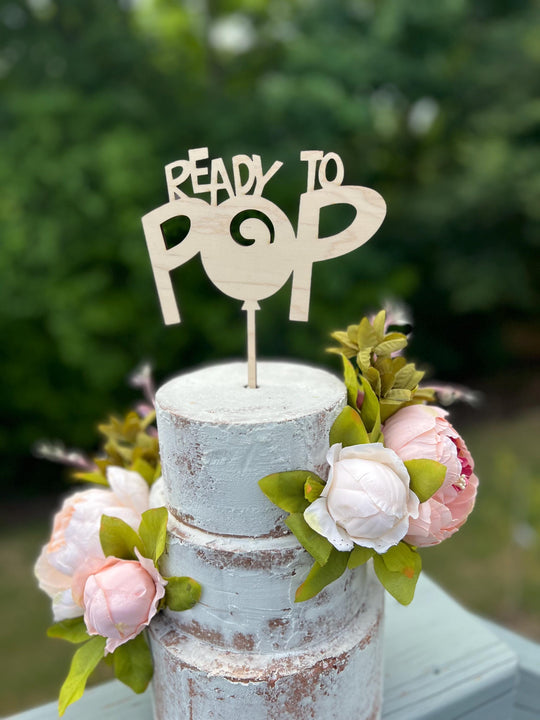 Ready To Pop Balloon Baby Shower Cake Toppers | Baby Shower Cake Topper for Girl | Baby Shower Cake Topper for Boy | Maple Plywood Topper