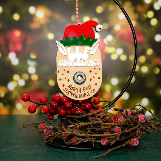 Elf Surveillance/Santa Cam, Christmas Elf/Santa Camera Ornament, Christmas Eve Activity, North Pole Cam Magnet, Fun Ornament for Kids
