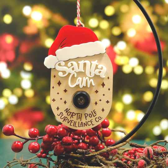 Elf Surveillance/Santa Cam, Christmas Elf/Santa Camera Ornament, Christmas Eve Activity, North Pole Cam Magnet, Fun Ornament for Kids