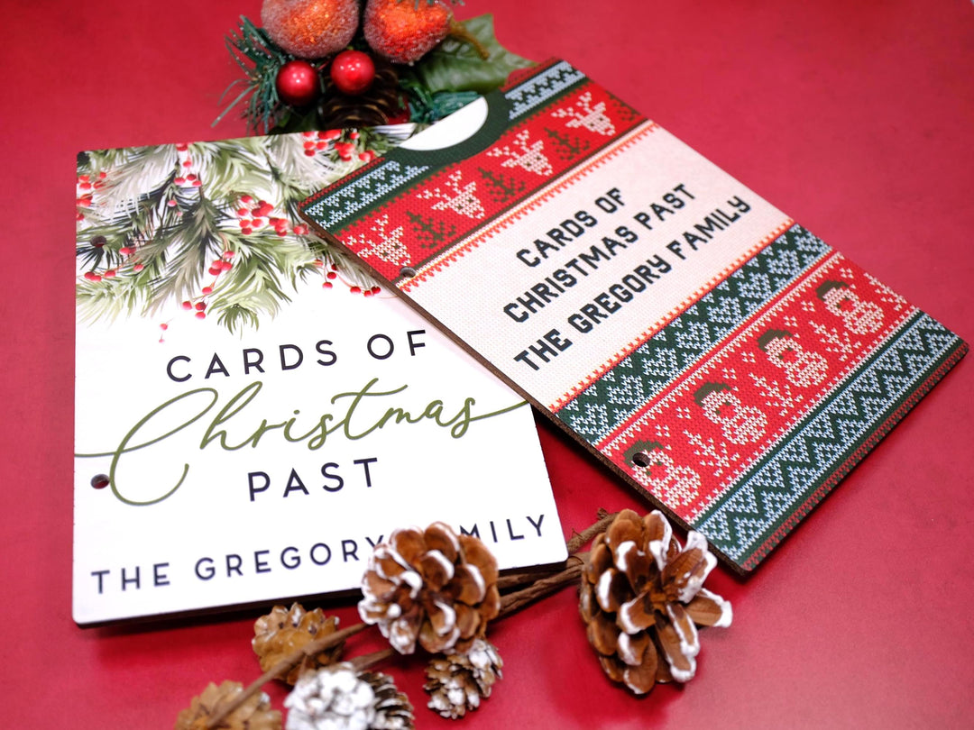 Christmas Card 1 Keeper, Cards of Christmas Past, Personalized Christmas Card Holder, Card Display Storage, Card Album, Christmas Card Storage