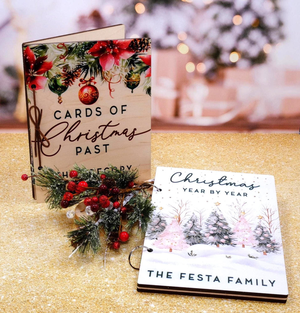 Christmas Card 1 Keeper, Cards of Christmas Past, Personalized Christmas Card Holder, Card Display Storage, Card Album, Christmas Card Storage