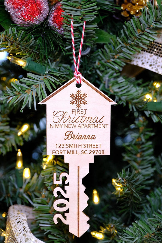 First Christmas In Our Apartment Home Ornament Wood Gift for New Home Owners Gifts from Realtors 1st Christmas Ornament 2025 Laser Engraved