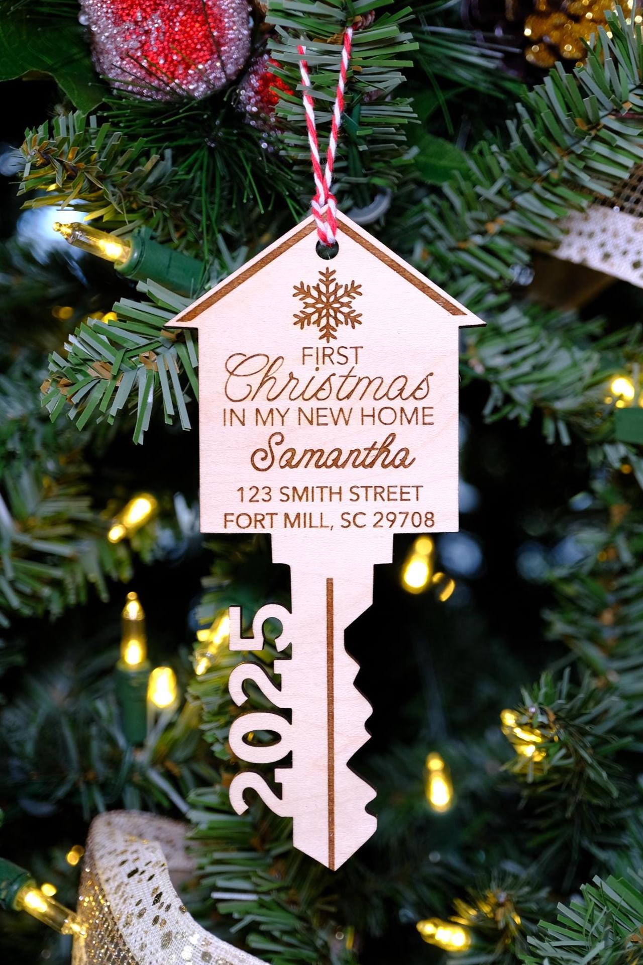 My First Christmas In My New Home Ornament Wood Gift for New Home Owners Gifts from Realtors 1st Christmas Ornament 2024 Laser Engraved