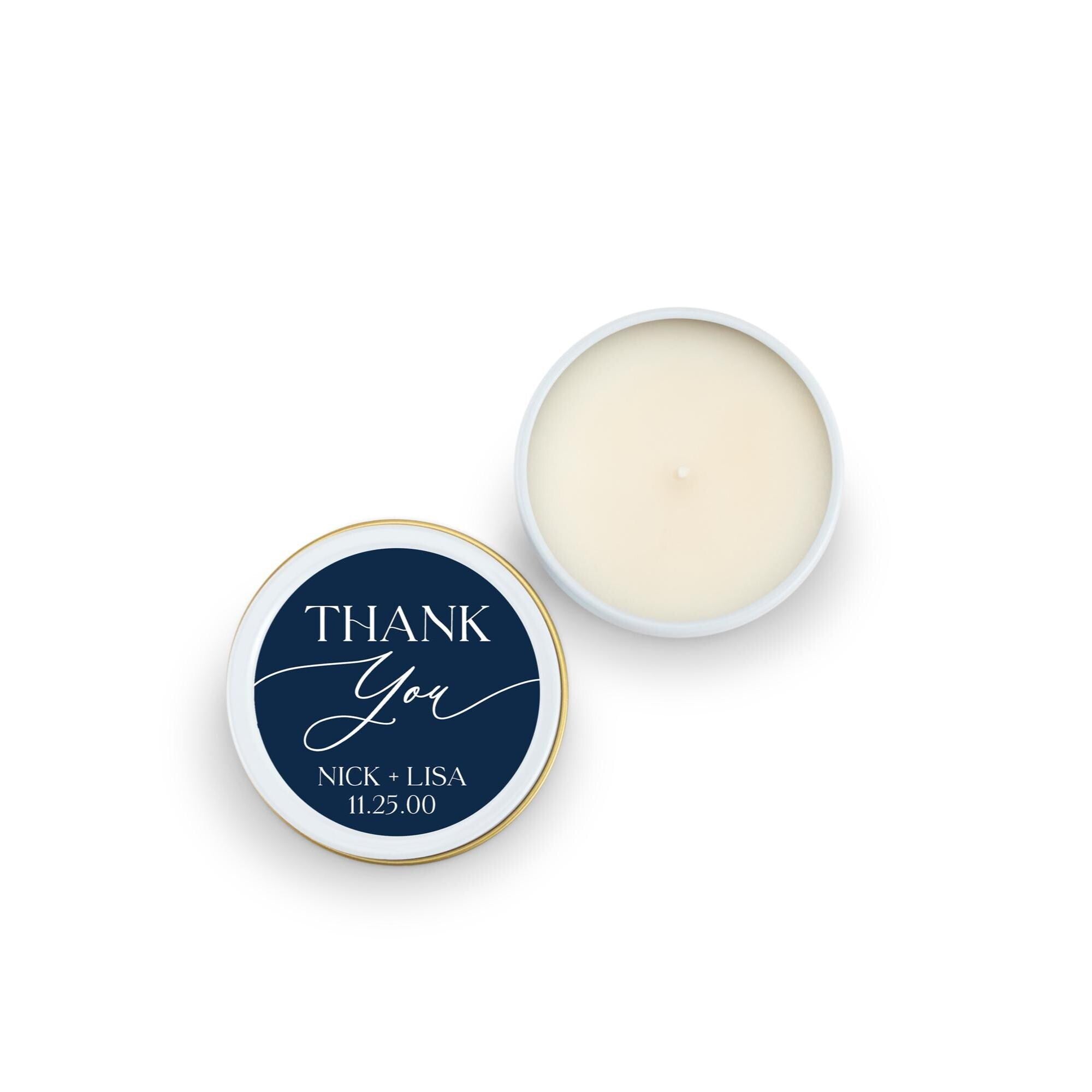 Thank You Candles Wedding Favors, Bulk Favors for Guests, Set of 10 4 oz Candle Tins, Personalized Wedding Gift, Bridal Shower Favors
